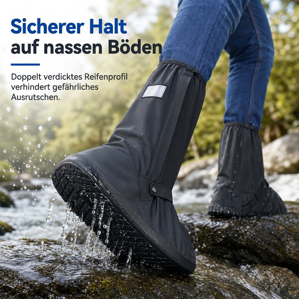 🌧️ Regen? Keine nassen Füße mehr! – Wasserdichte Silikon-Überschuhe mit hohem Schaft – rutschfest, dehnbar & einfach überziehen ✨