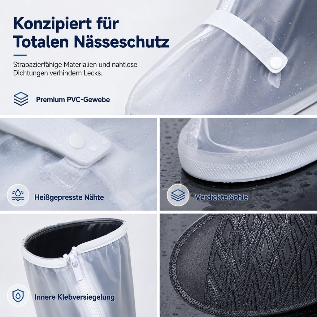 🌧️ Regen? Keine nassen Füße mehr! – Wasserdichte Silikon-Überschuhe mit hohem Schaft – rutschfest, dehnbar & einfach überziehen ✨