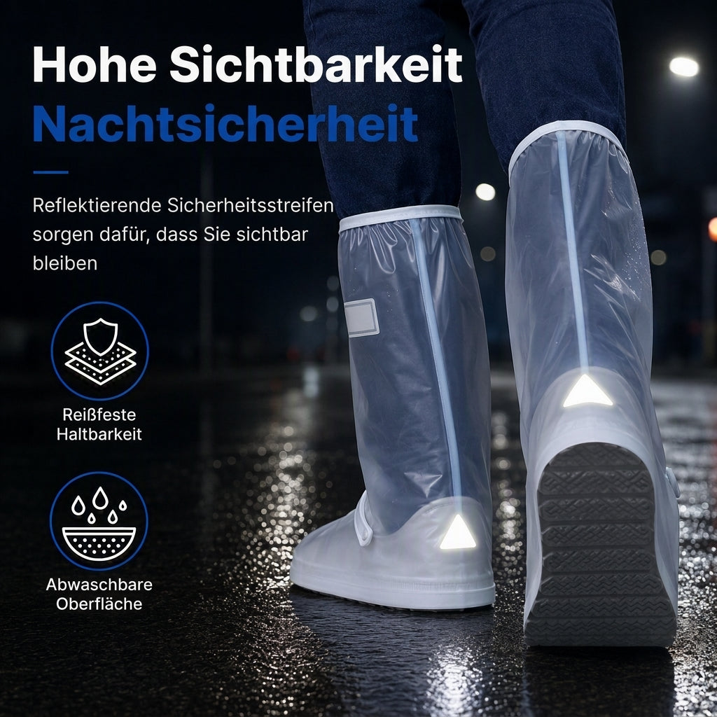 🌧️ Regen? Keine nassen Füße mehr! – Wasserdichte Silikon-Überschuhe mit hohem Schaft – rutschfest, dehnbar & einfach überziehen ✨