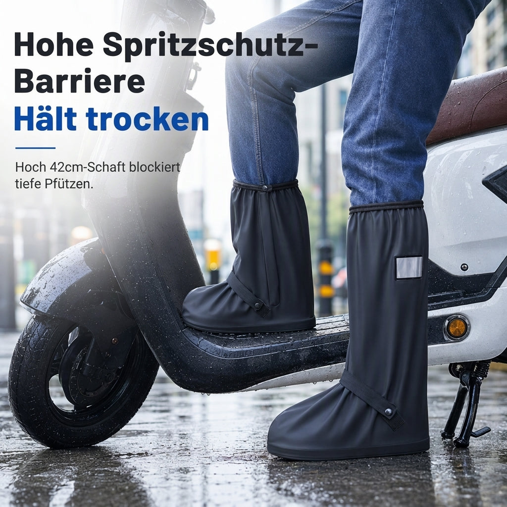 🌧️ Regen? Keine nassen Füße mehr! – Wasserdichte Silikon-Überschuhe mit hohem Schaft – rutschfest, dehnbar & einfach überziehen ✨