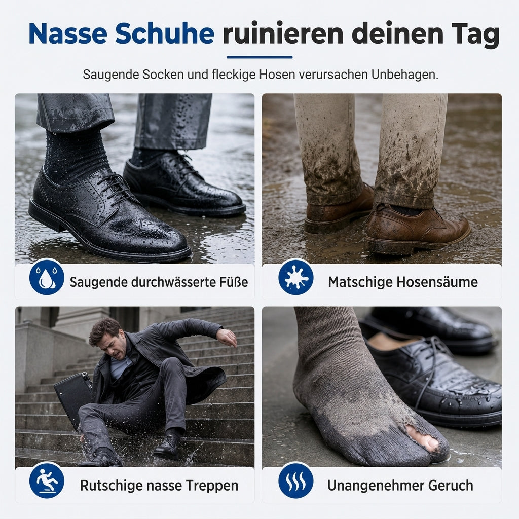 🌧️ Regen? Keine nassen Füße mehr! – Wasserdichte Silikon-Überschuhe mit hohem Schaft – rutschfest, dehnbar & einfach überziehen ✨