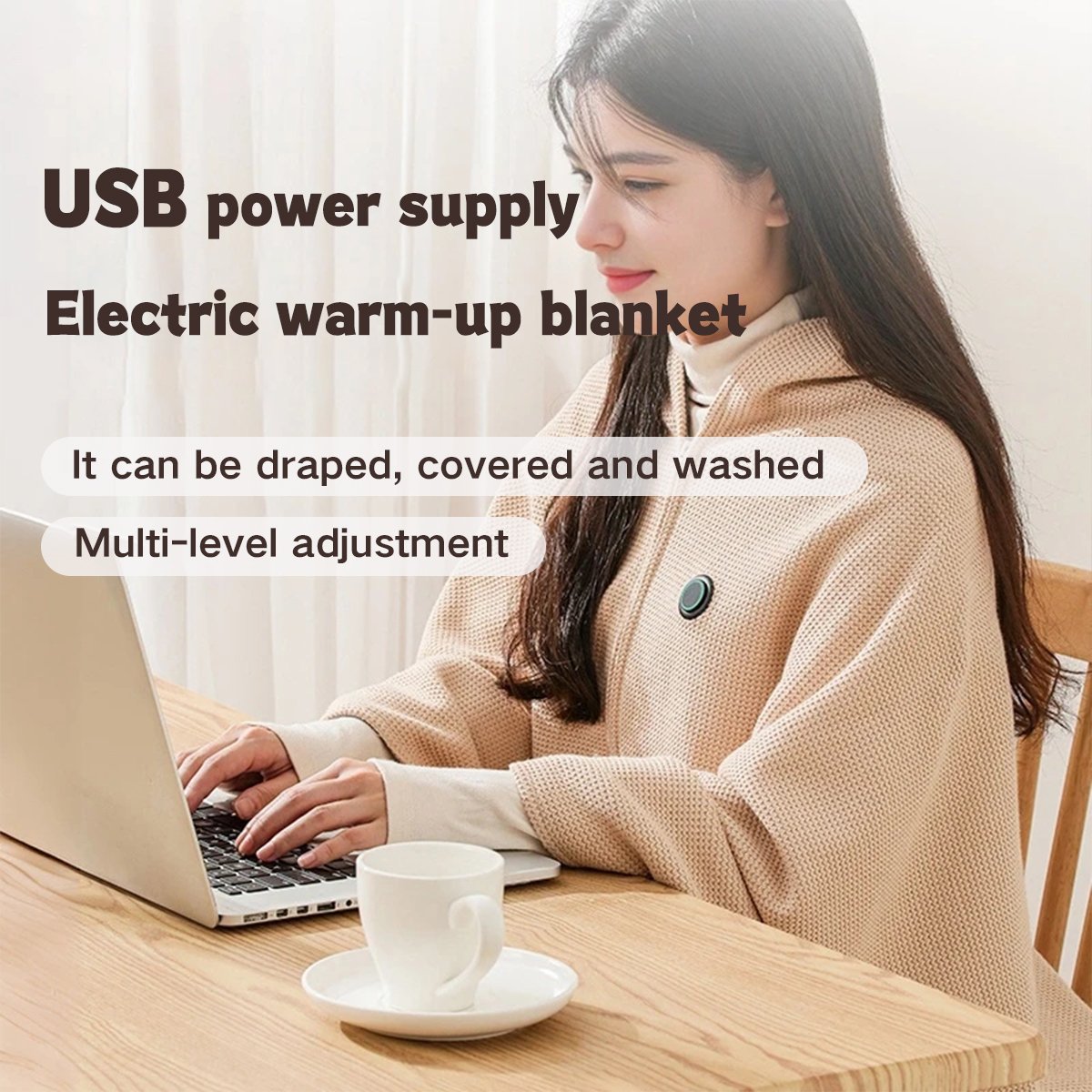 🔥❄️ Bleiben Sie den ganzen Winter warm – Tragbare elektrische Heizdecke/Schal