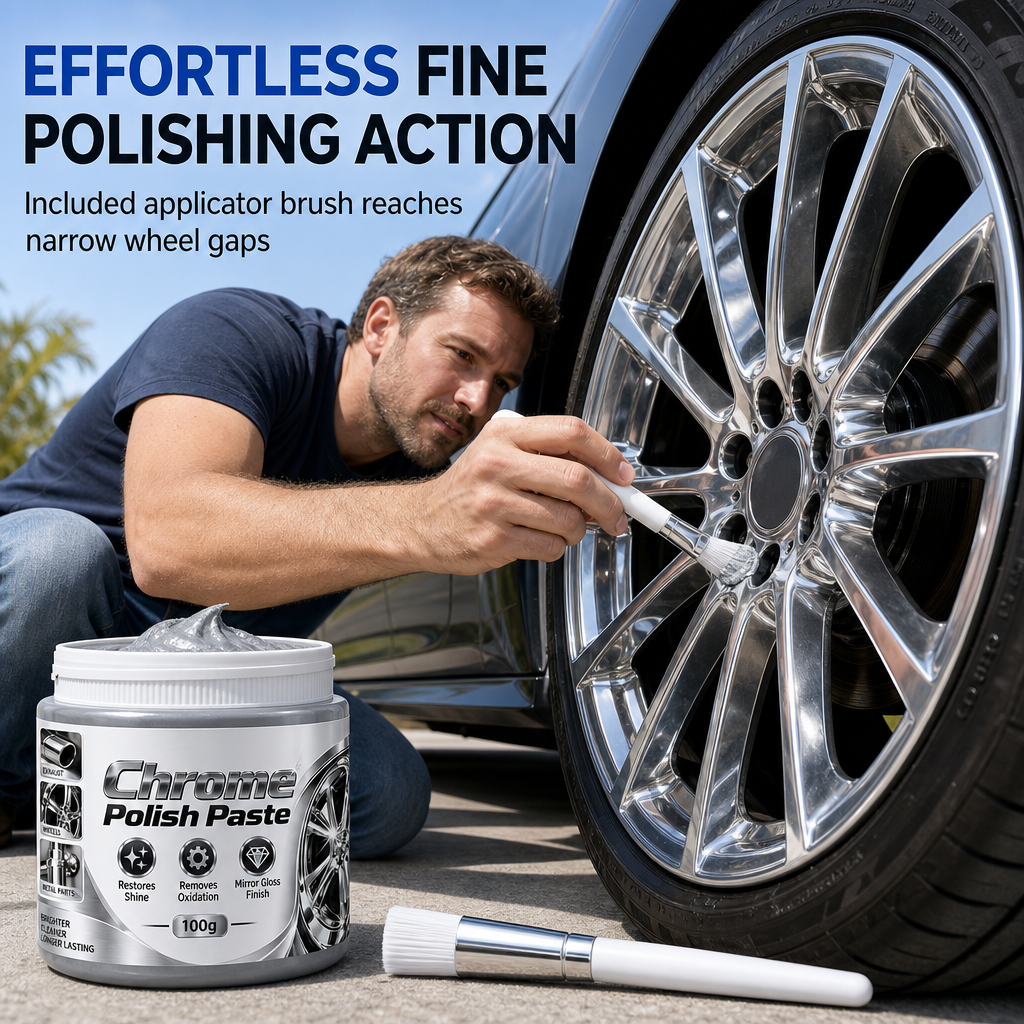 ⚡ Metall- & Chrom-Politurpaste – Auffrischung inkl. Pinsel – für neuen Glanz ✨🔧