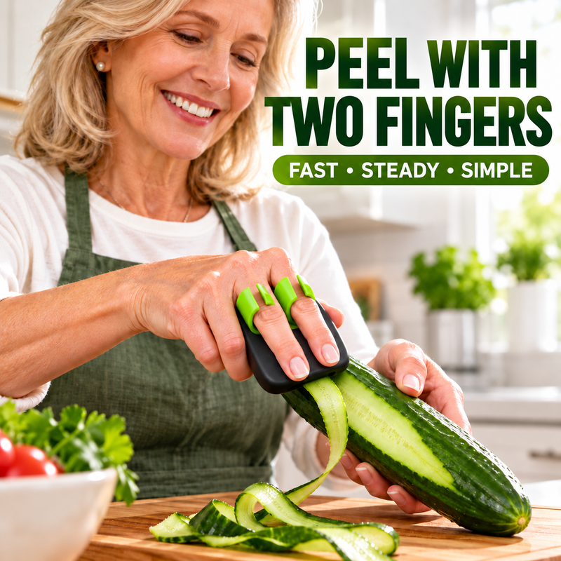 🥒Ergonomischer Zwei-Finger-Schäler für Obst und Gemüse
