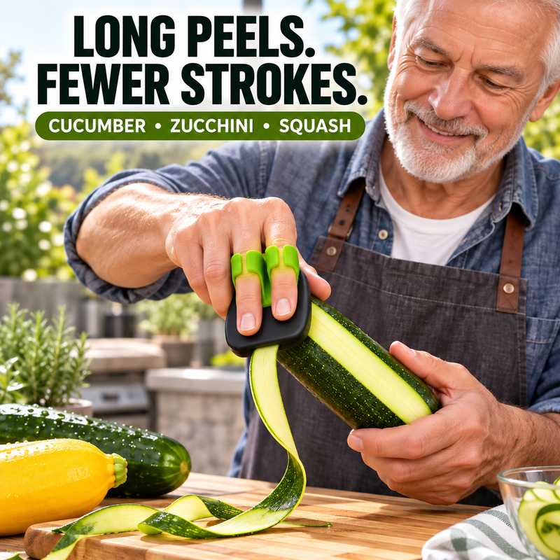 🥒Ergonomischer Zwei-Finger-Schäler für Obst und Gemüse