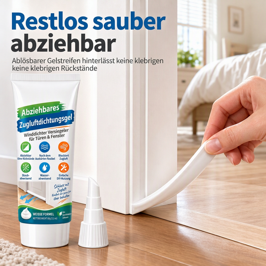 🚪 JETZT 50% RABATT! Ablösbares Dichtgel für Türfugen – Entfernbarer winddichter Zugluftstopper, wasserdichter und staubdichter Dichtstoff für Heimfugenisolierung
