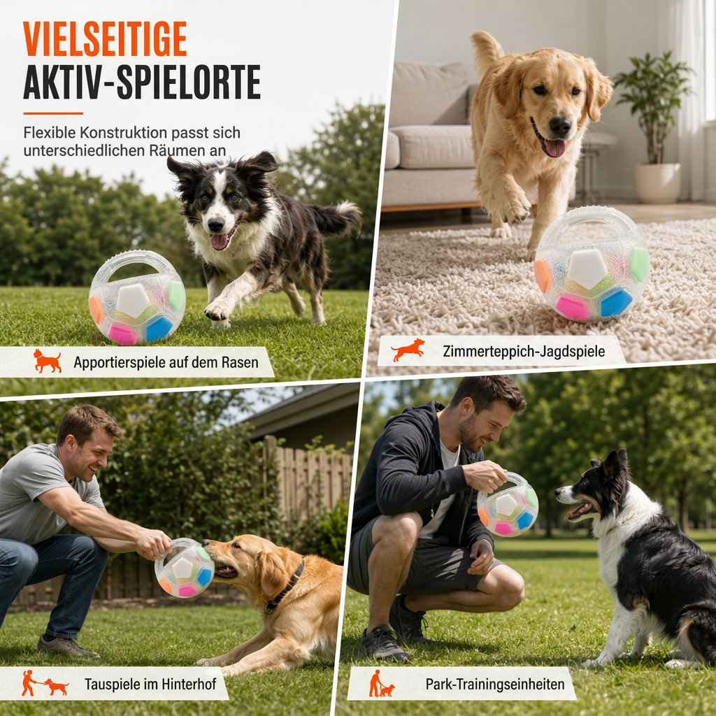 ⚽ 50 % RABATT! 🐶 Interaktiver Fußball-Hundespielball mit Grifflaschen, ideal für gemeinsames Spielen im Freien ✨
