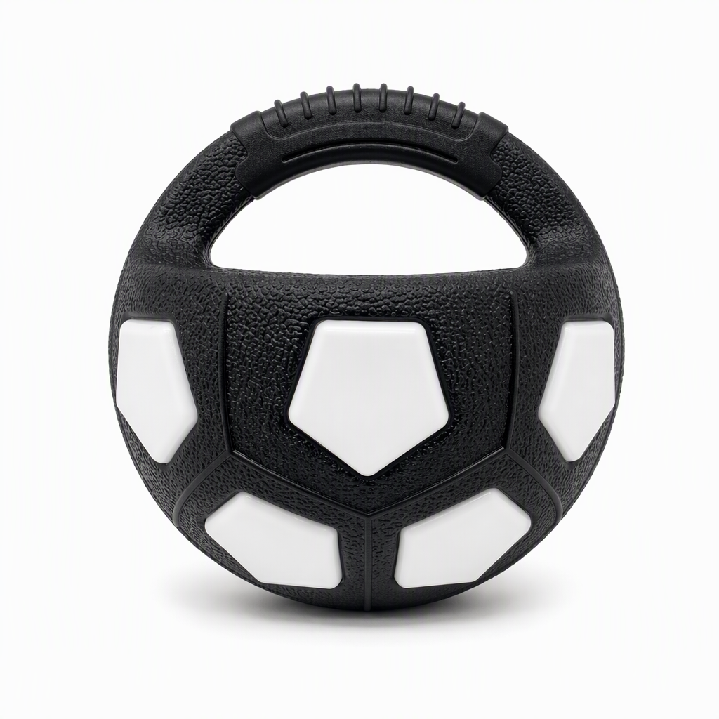 ⚽ 50 % RABATT! 🐶 Interaktiver Fußball-Hundespielball mit Grifflaschen, ideal für gemeinsames Spielen im Freien ✨