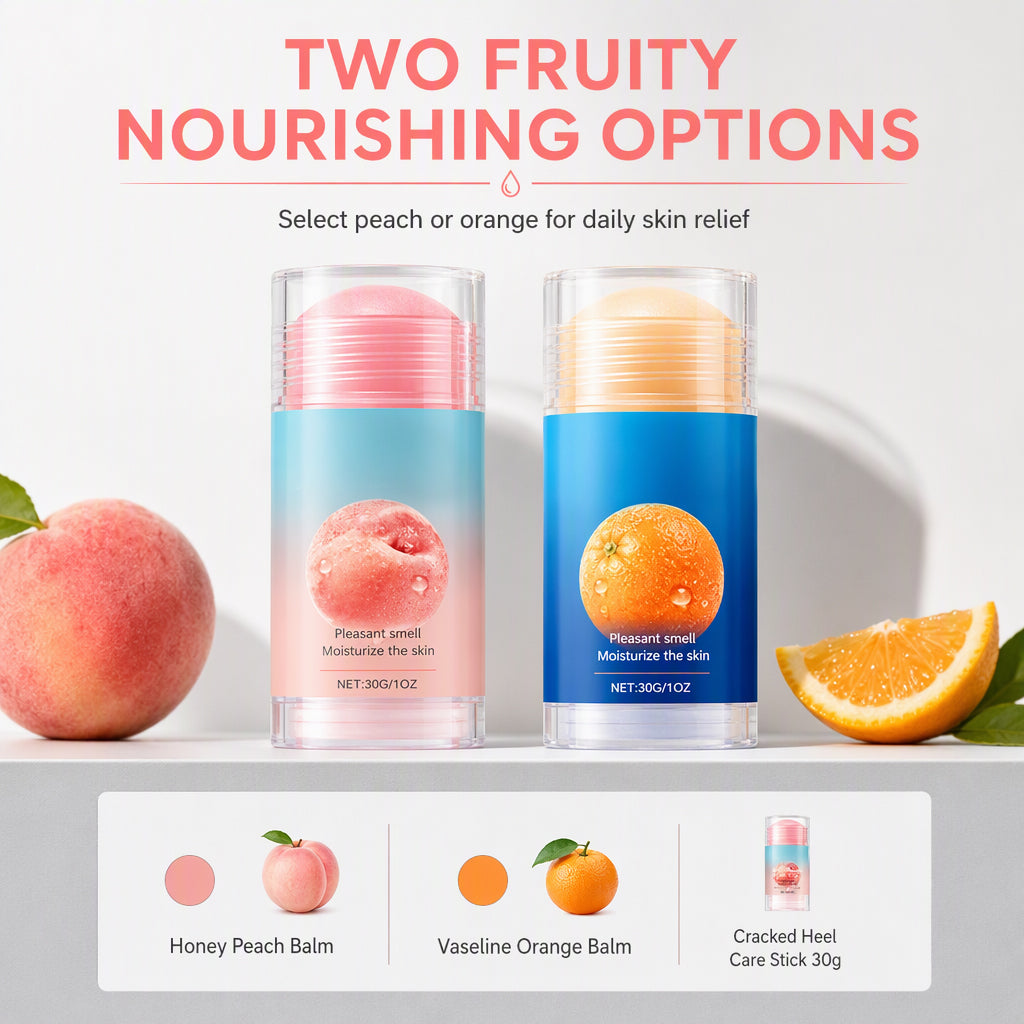 🔥FLASH SALE🔥 Feuchtigkeitsspendender Vaseline-Gel-Stick – Squalan & Hyaluronsäure, Anwendung ohne Hände – Für trockene Hände, Füße & Fersen – Pfirsich oder Orange – 35 g! 🧴✨