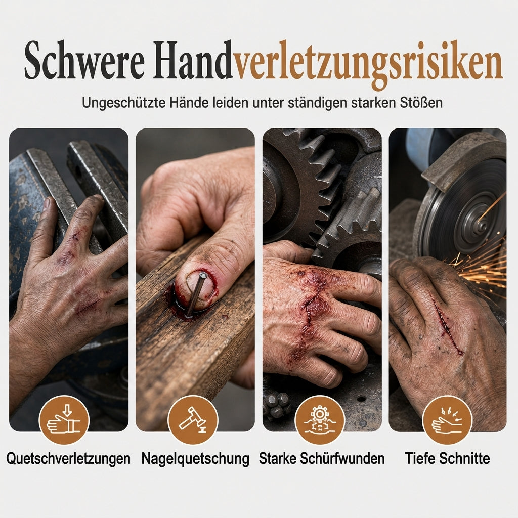 🧤 Verdickte, stoßfeste Arbeitshandschuhe – Maximaler Schutz für harte Arbeiten – Stoßdämpfend, rutschfest & langlebig – Ideal für Bau, Werkstatt, Garten & Industrie – Volle Fingerbeweglichkeit bei hoher Sicherheit 🛠️