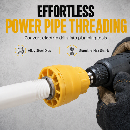 🔧 Kein teures Spezialwerkzeug nötig! – Gewindeschneid-Adapter-Set für Elektrobohrer – einfach aufsetzen & Gewinde in PPR- & Kunststoffrohre schneiden – ideal für Sanitär & Reparaturen ✨