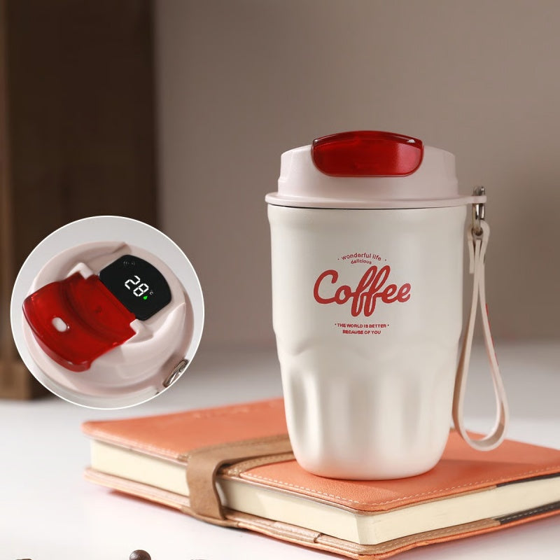 Tragbarer smarter Thermo-Kaffeebecher mit Temperaturanzeige