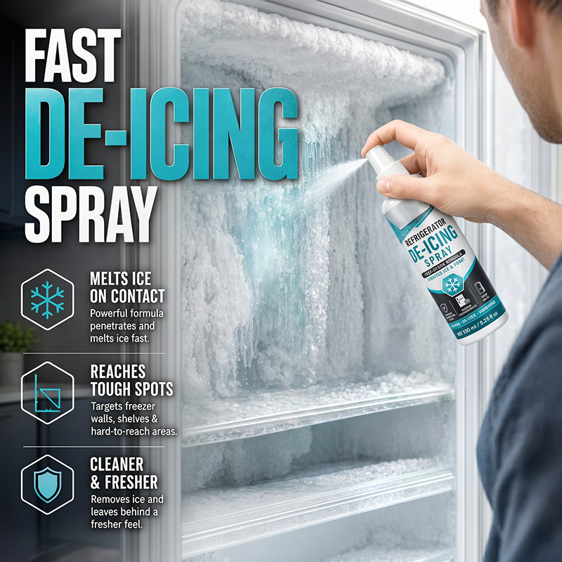 🧊❄️ Enteisungsspray für Kühl- & Gefrierschrank – schnelles Abtauen, einfache Anwendung und weniger Kratzen – ideal für die regelmäßige Reinigung ✨