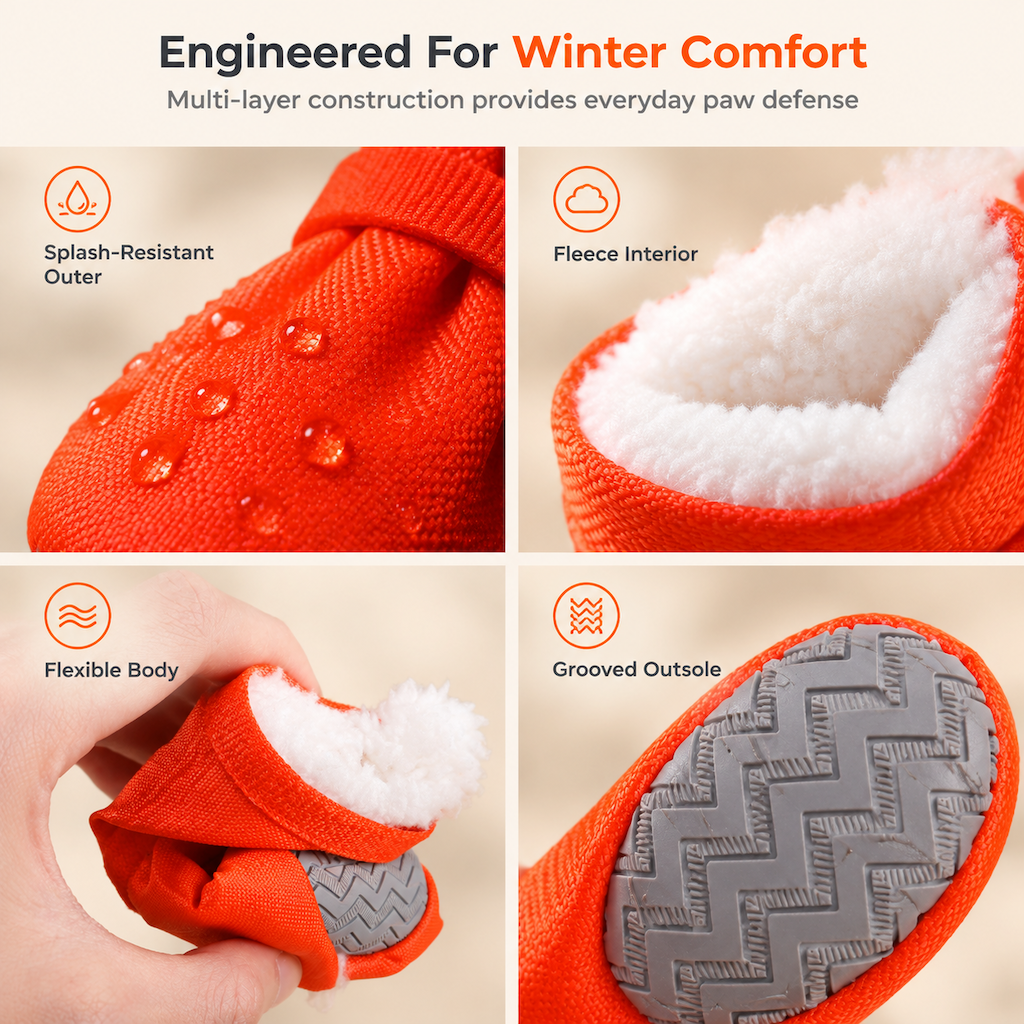 ❄️🐕 Winterwarme, wasserdichte & rutschfeste Hundestiefel – warmes Futter, sichere Sohle und zuverlässiger Schutz bei Kälte, Nässe und Eis ✨