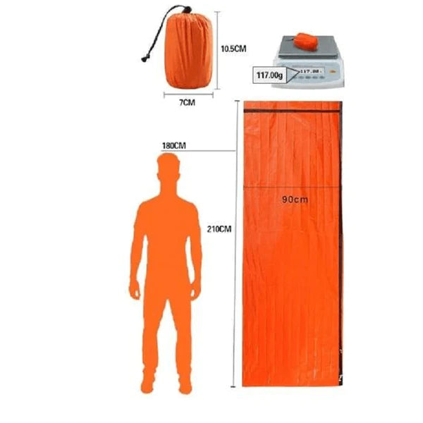 ⚡ Notfall-Thermo-Schlafsack – leicht, kompakt & wärmend für Outdoor & Notfälle 🏕️
