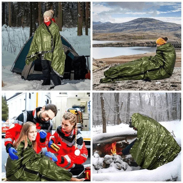 ⚡ Notfall-Thermo-Schlafsack – leicht, kompakt & wärmend für Outdoor & Notfälle 🏕️