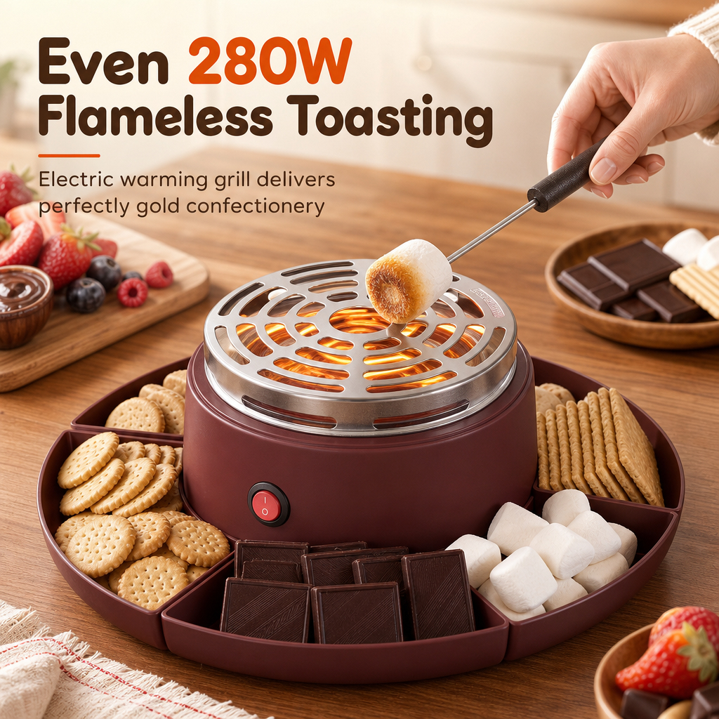 ⏳Begrenztes Angebot: 50% Rabatt⏰2-in-1 Elektrischer Schokoladen-Fondue-Schmelztopf und Röster-Set mit Obstplatte für Partys⚡♨️🧁