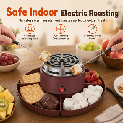 ⏳Begrenztes Angebot: 50% Rabatt⏰2-in-1 Elektrischer Schokoladen-Fondue-Schmelztopf und Röster-Set mit Obstplatte für Partys⚡♨️🧁