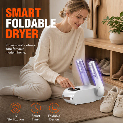 👟🔥 Faltbarer Schuhtrockner mit smartem Timer und UV-Licht – schnelle Trocknung, weniger Geruch und platzsparende Aufbewahrung für Sneaker, Stiefel und Alltagsschuhe ✨