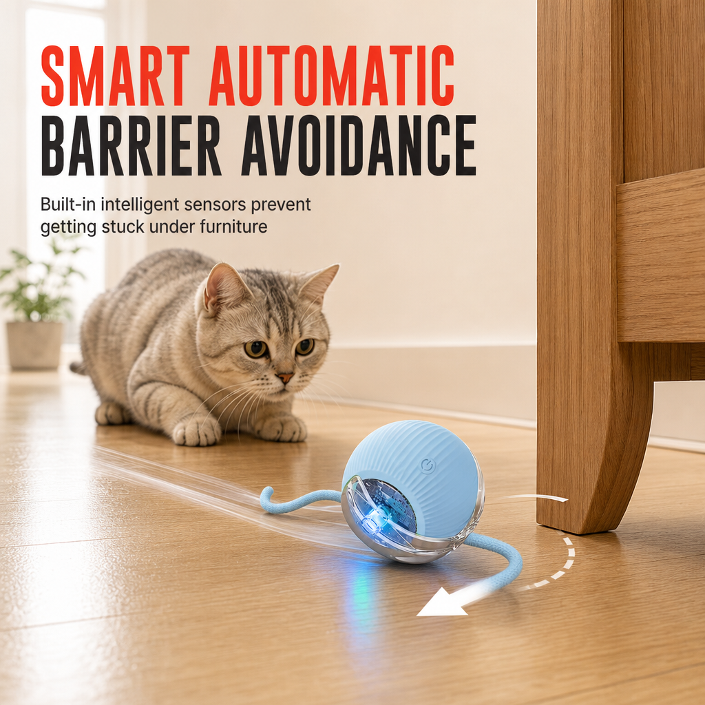 🎁Geschenkidee Heißer Verkauf 🐱🔥Intelligentes automatisches rollendes Katzenspielzeug mit Seil