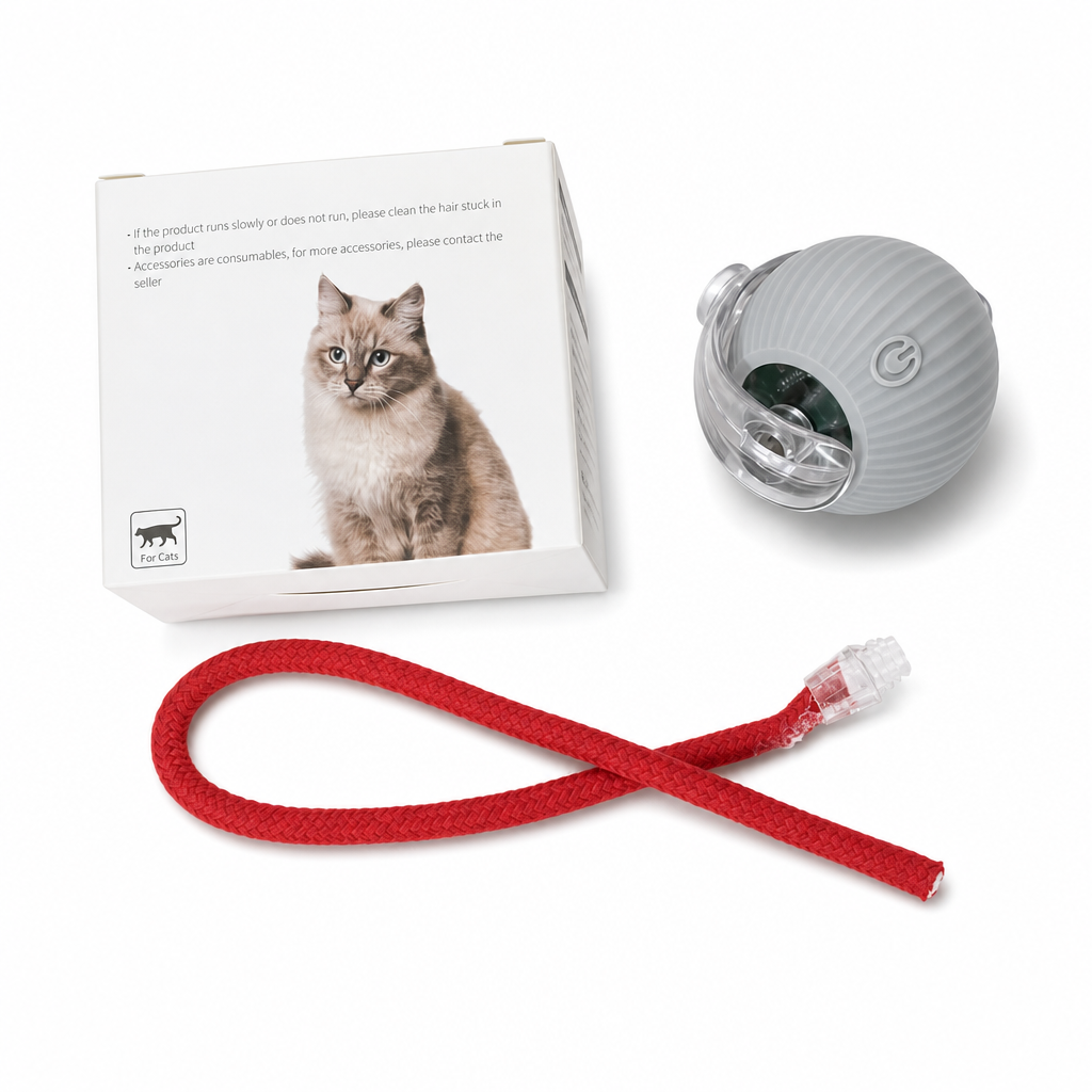🎁Geschenkidee Heißer Verkauf 🐱🔥Intelligentes automatisches rollendes Katzenspielzeug mit Seil