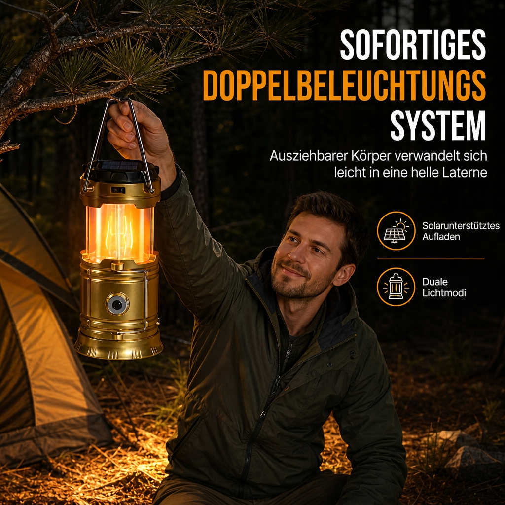 ⏳Zeitlich begrenztes Angebot: 50 % Rabatt⏰Tragbare Solar-LED-Campinglampe für den Außen⛺🔦