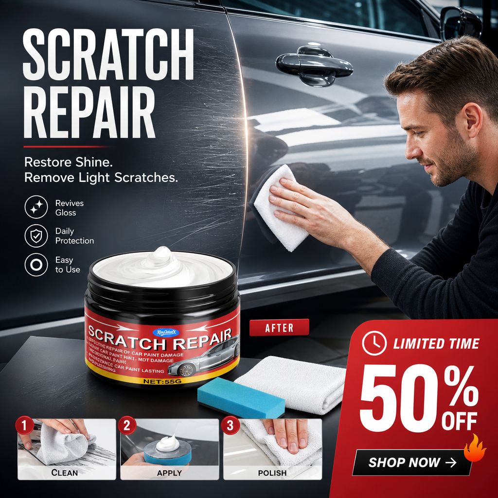 ✨Universelle Kratzer-Reparaturpaste für Autos – feine Kratzer entfernen, polieren & Glanz zurückbringen 🚗