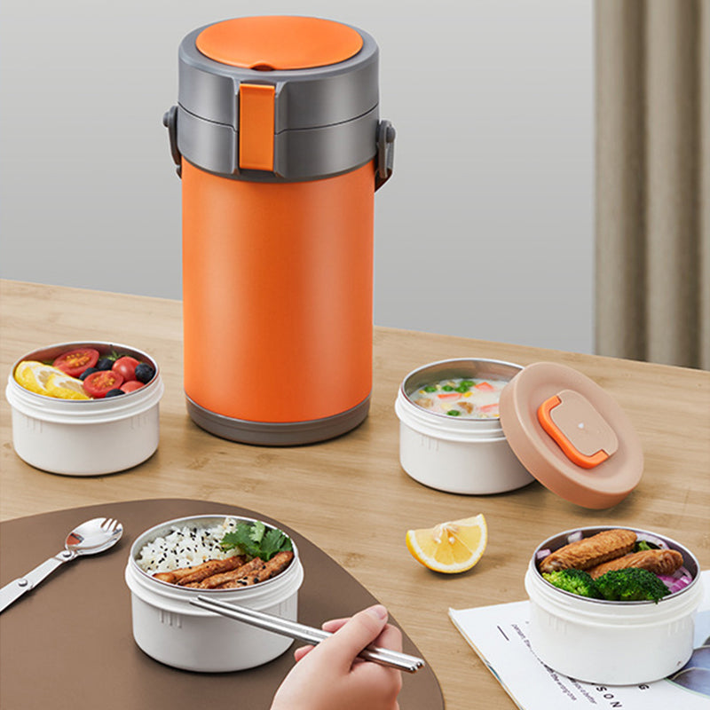 Mehrschichtige Edelstahl-Lunchbox mit großem Fassungsvermögen und extralanger Isolierung