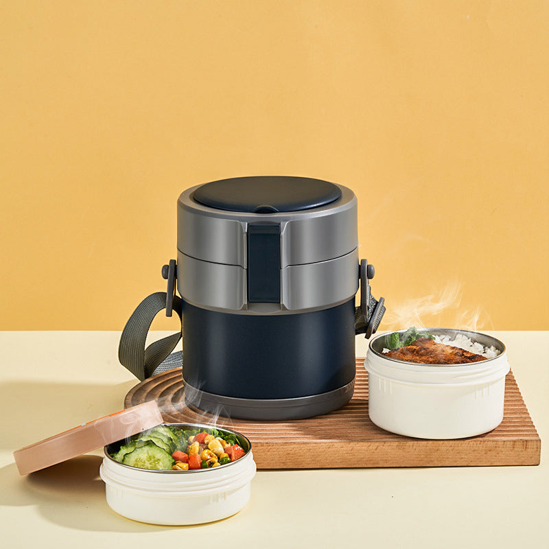 Mehrschichtige Edelstahl-Lunchbox mit großem Fassungsvermögen und extralanger Isolierung
