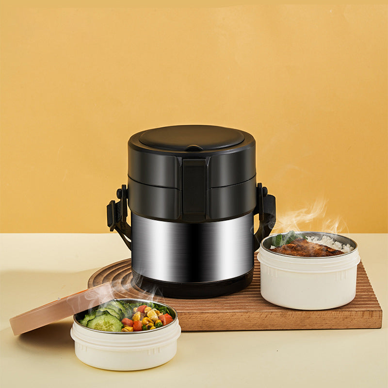 Mehrschichtige Edelstahl-Lunchbox mit großem Fassungsvermögen und extralanger Isolierung
