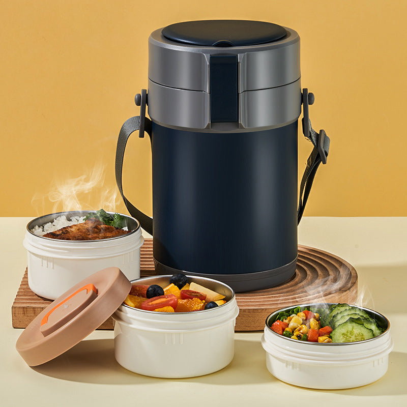 Mehrschichtige Edelstahl-Lunchbox mit großem Fassungsvermögen und extralanger Isolierung