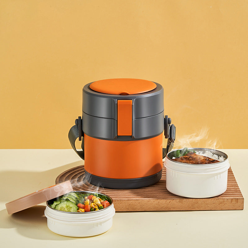 Mehrschichtige Edelstahl-Lunchbox mit großem Fassungsvermögen und extralanger Isolierung