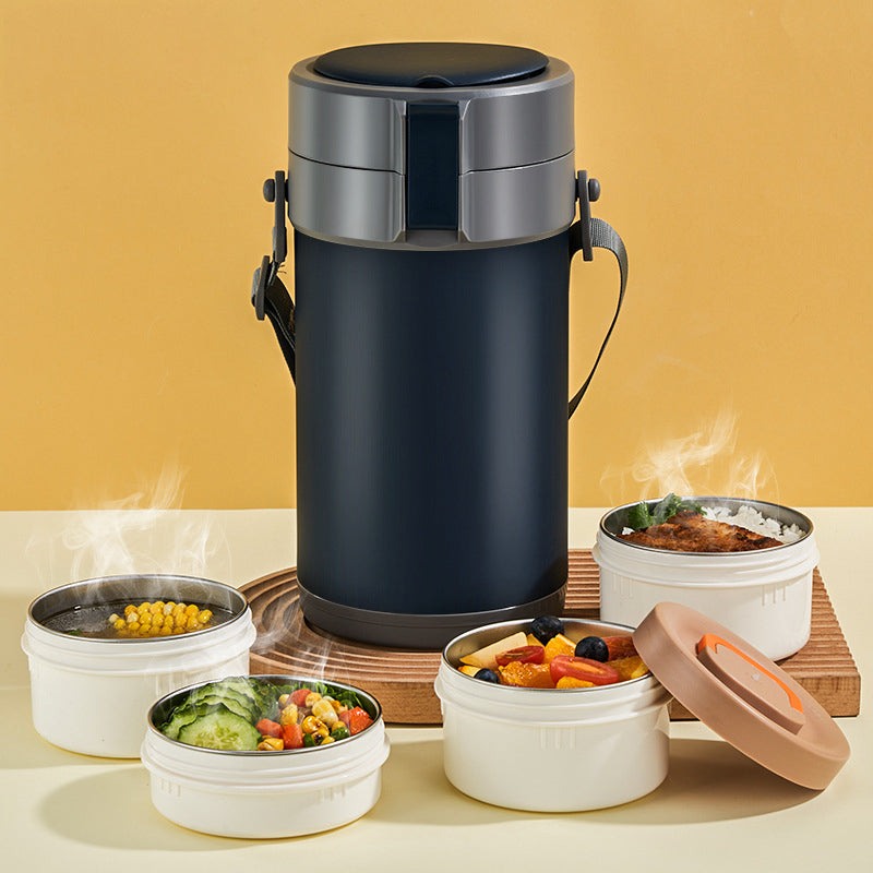 Mehrschichtige Edelstahl-Lunchbox mit großem Fassungsvermögen und extralanger Isolierung