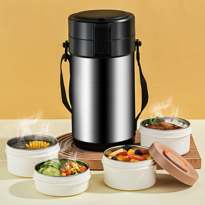 Mehrschichtige Edelstahl-Lunchbox mit großem Fassungsvermögen und extralanger Isolierung