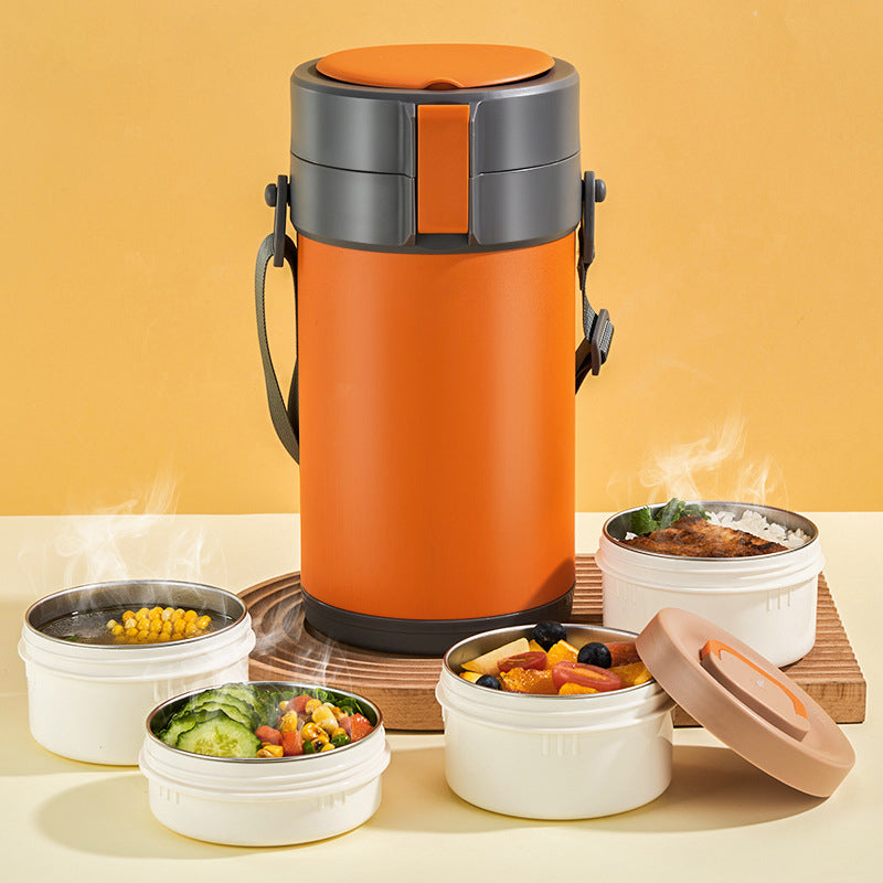 Mehrschichtige Edelstahl-Lunchbox mit großem Fassungsvermögen und extralanger Isolierung
